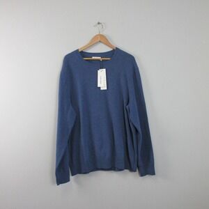 Calvin Klein CK Men Wool Blend Sweater XL Blue Knit Crewneck Pullover Casual 416
